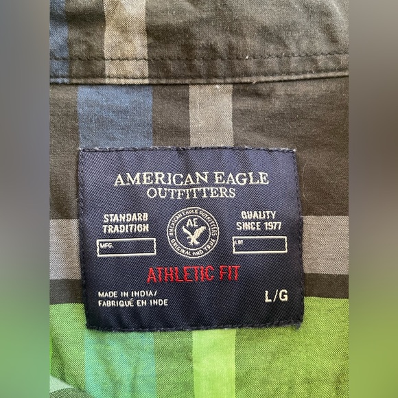 American Eagle long Sleeve Plaid Button Down Size L Athletic Fit - Picture 3 of 3